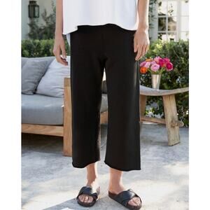 Frank & Eileen Catherine Favorite Sweatpants Fleece Cropped Wide Leg XS Black